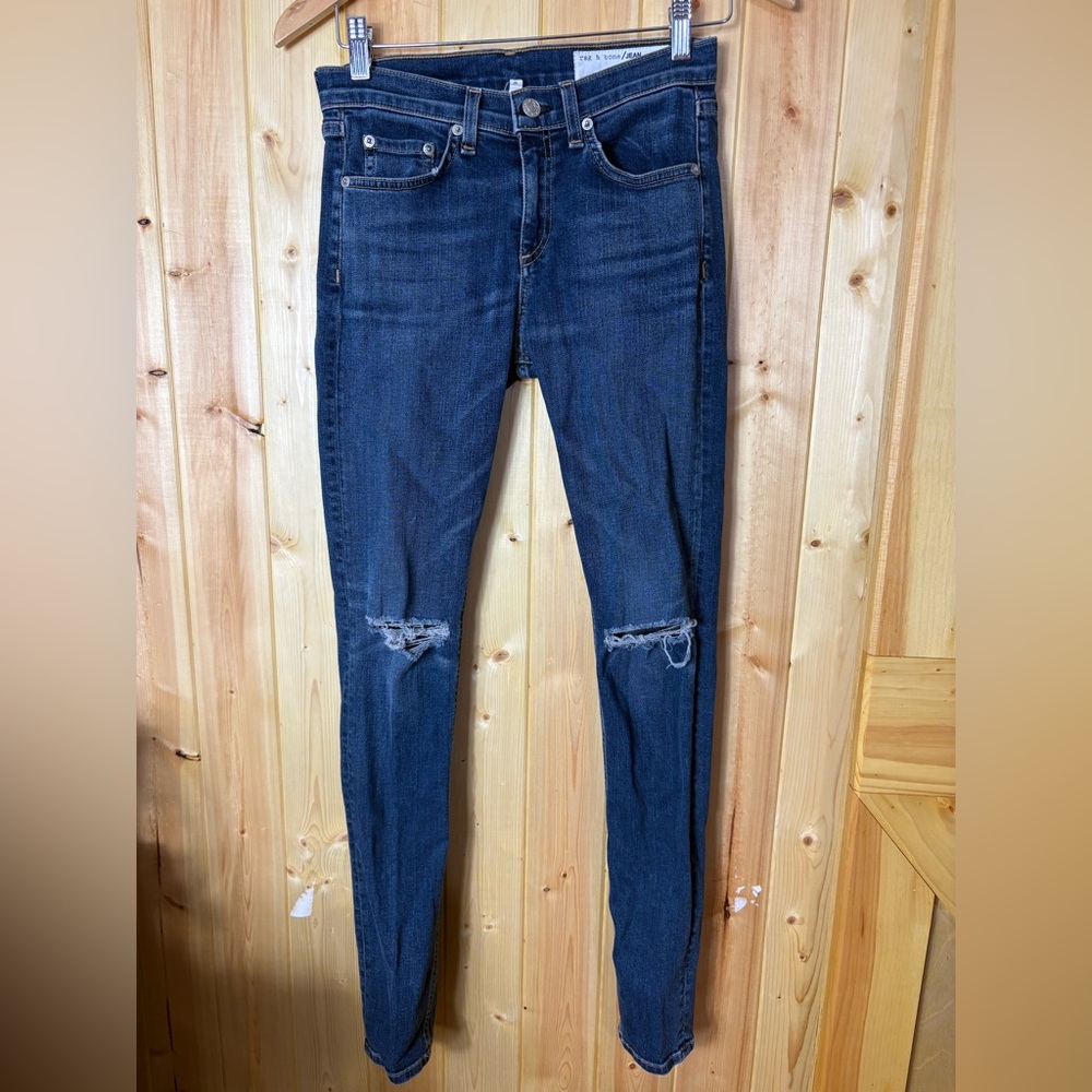 Rag & Bone Women’s 9” skinny jeans size 27 distressed layering fall classic